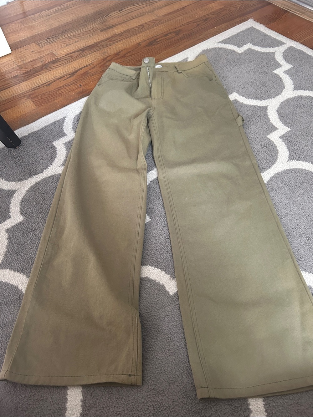 Women’s  Olive Green Work-Style Wide Leg Pants